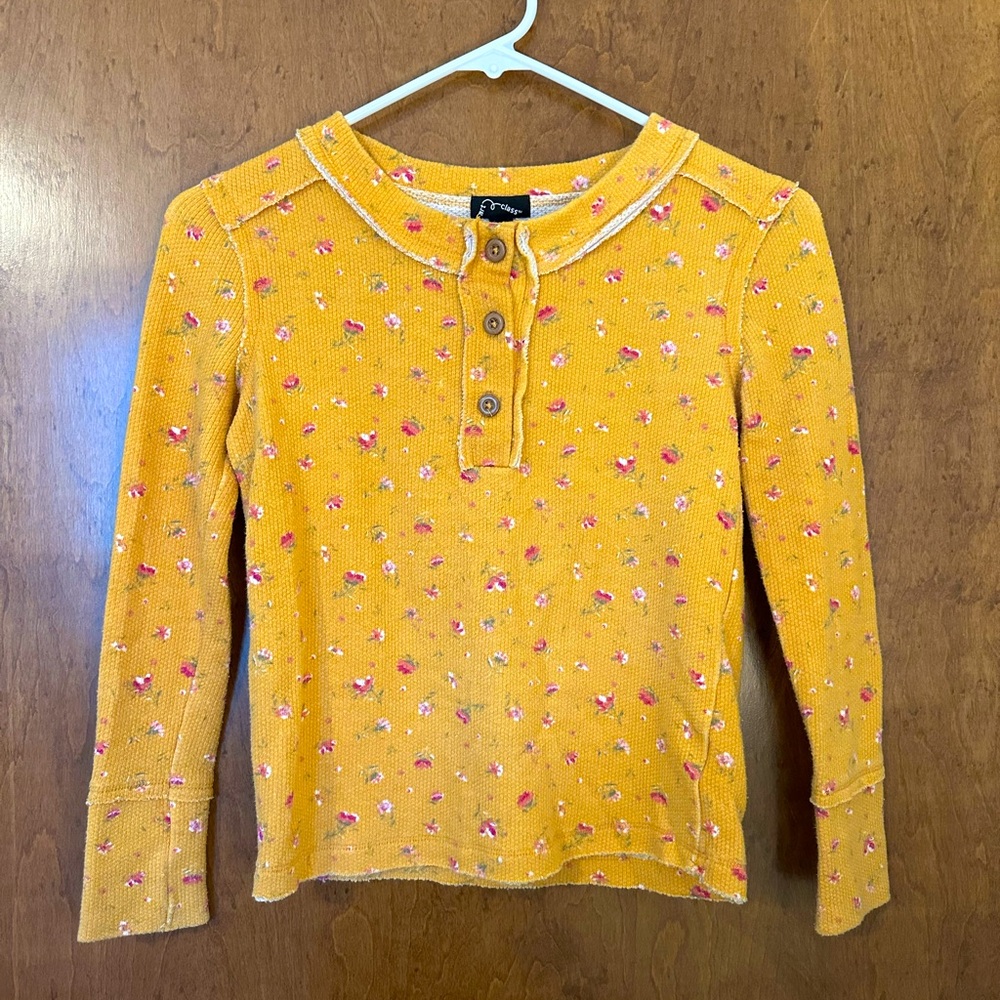 Art Class Girls Henley Long Sleeved Shirt